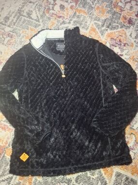 Simply Southern Black Plush Quarter-Zip Pullover